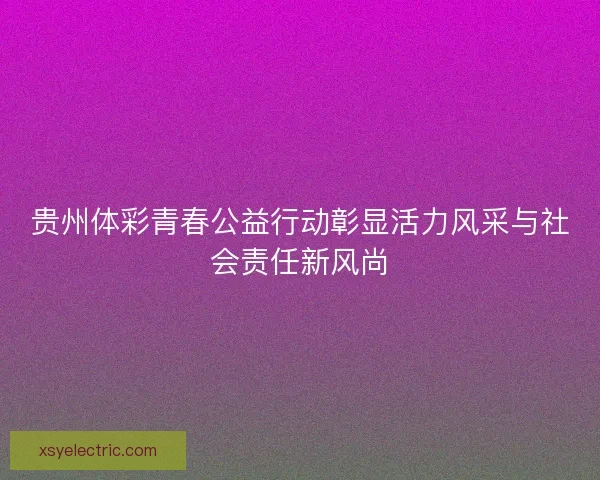 贵州体彩青春公益行动彰显活力风采与社会责任新风尚