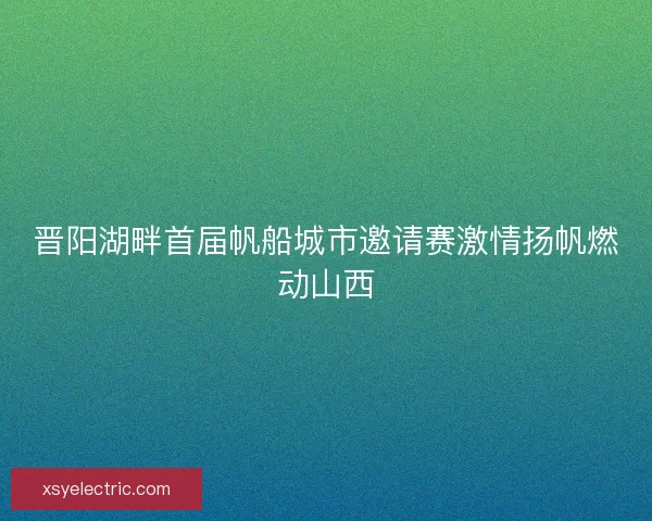 晋阳湖畔首届帆船城市邀请赛激情扬帆燃动山西