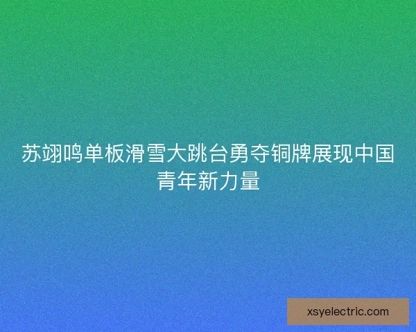 苏翊鸣单板滑雪大跳台勇夺铜牌展现中国青年新力量