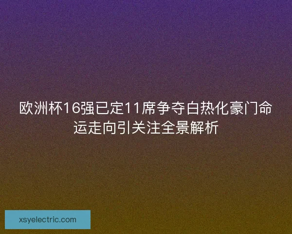 欧洲杯16强已定11席争夺白热化豪门命运走向引关注全景解析